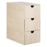 Cutie Organizatoare, Model 3 Sertare, Efect Lemn, Dimensiuni 22x13x25.5cm