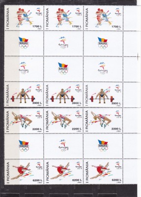OLIMPIADA SYDNEY 2000,LP 1522a,SERII CU VINIETE ,NEUZATE,ROMANIA. foto