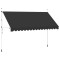 Copertină retractabilă manual, antracit, 400 cm