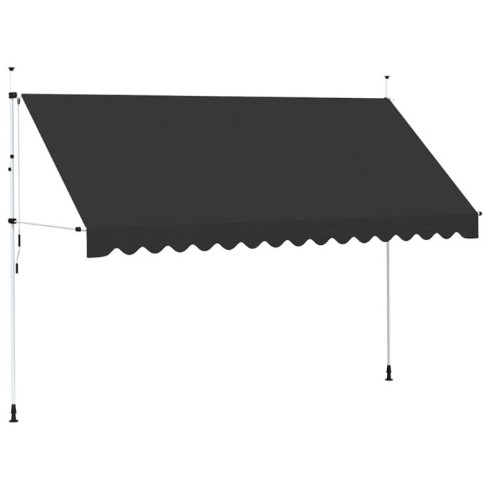 Copertină retractabilă manual, antracit, 400 cm