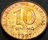 Cumpara ieftin Moneda exotica 10 SENTIMO - FILIPINE, anul 1997 *cod 674 E = A.UNC PATINA, Asia