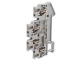 Conector de şină DIN STTB cu bornă cu arc, 4 terminale, gri