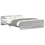 Cumpara ieftin Cadru de pat cu tablie la cap/picioare, gri sonoma, 140x200 cm