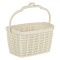Coș Carlige Rufe, Plastic, Model Impletit, Culoare Ecru, Dimensiuni 22x15x12cm