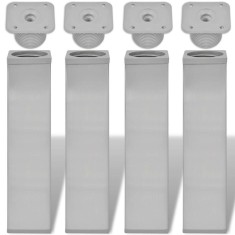 vidaXL Picioare de canapea Manual 4 pcs Argintiu 38 x 38 x 180 mm Fier