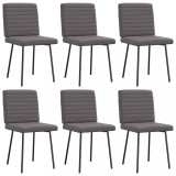 VidaXL Scaune de sufragerie, 6 buc., gri, piele ecologică