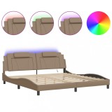 Cumpara ieftin Cadru de pat, Viana, cu LED fara saltea, cappuccino, 200x200 cm