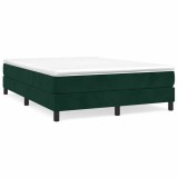 Cumpara ieftin Pat box spring cu saltea, verde inchis, 140x190 cm, catifea