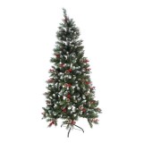 Brad artificial de craciun decorat pentru perete/ colt verde, 1.50 m inaltime, diametru inferior 83 cm, interior/ exterior, Oem