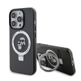 Husa pentru iPhone 15 Pro Max - Karl Lagerfeld Hardcase Ring Stand MagSafe (KLHMP15XHMRSKCK) - Karl&amp;Choupette