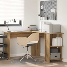 vidaXL Birou de Colț cu Stocare stejar artizanal 140 x 113.5 x 75 cm