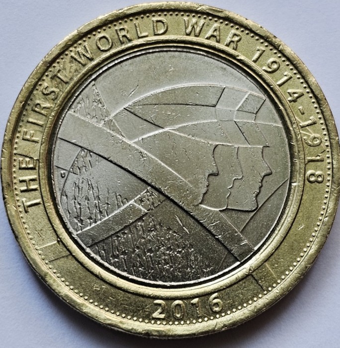 2 pounds 2016 Marea Britanie, The Army, km#1379, First World War