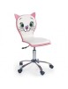 Scaun birou copii HM Kitty 2, Ergonomic, Cadru Polipropilena, Piele ecologica, Inaltime ajustabila, 80 kg, 95x55x35 cm, Alb