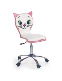 Scaun birou copii HM Kitty 2, Ergonomic, Cadru Polipropilena, Piele ecologica, Inaltime ajustabila, 80 kg, 95x55x35 cm, Alb