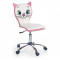 Scaun birou copii HM Kitty 2, Ergonomic, Cadru Polipropilena, Piele ecologica, Inaltime ajustabila, 80 kg, 95x55x35 cm, Alb