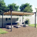 VidaXL Pavilion de grădină, acoperiș retractabil, gri taupe, 4x3 m