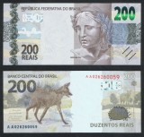 BRAZILIA █ bancnota █ 200 Reais █ 2020 █ P-258 █ Serie AA █ UNC █ necirculata