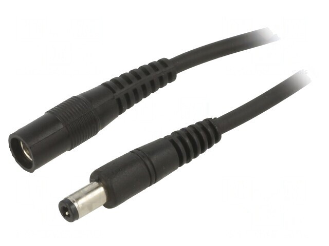 Cablu DC 5,5/2,1 mm Mufă-Soclu Negru 3m