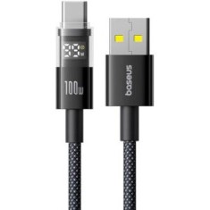 Cablu alimentare si date Baseus Display, Fast Charging Data Cable pt. smartphone, USB la USB Type-C 100W, braided, 2m, negru