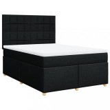 Cumpara ieftin Pat box spring cu saltea, negru, 140x200 cm, textil