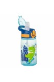 Cumpara ieftin Sticlă de apă pentru copii, sticlă cu pai și m&acirc;ner, 500 ml, dinozaur, pop-up, pentru școală și grădiniță
