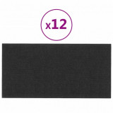 Panouri de perete 12 buc. negru 60x30 cm textil 2,16 m&sup2;
