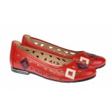 OFERTA marimea 36 - Balerini dama casual din piele naturala Rosu - SCV403R