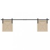 Set uși glisante dulap vidaXL 200cm, oțel carbon negru, silențios, rezistent, grosime ușă 22-25mm, max 25kg