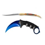 Cumpara ieftin Set Cutite Karambit + Spaniol, Otel Inoxidabil, 19cm, Colectie/Vanatoare/Drumetie, Multicolor, Ideallstore