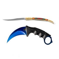 Set cutit karambit si cutit spaniol, otel inoxidabil,19 cm