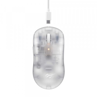 Mouse Gaming Wireless HAVIT MS970WB Pro, 800DPI - 12000mAh, Transparent Alb foto