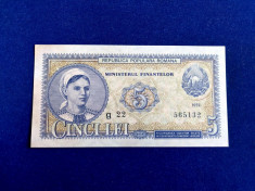 Bancnote Romania - 5 lei 1952 - seria g 22 565132 (starea care se vede) foto