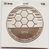387 Bulgaria 25 Leva 1990 World Football Championship Italy km 192 argint, Europa
