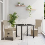 vidaXL Set de scaune de grădină reclinabile cu pernă 3 pcs Bej Crem