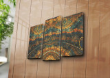 Set 3 tablouri decorative, 3PATK-110, Canvas, 20 x 39 cm, 2 piese, Multicolor, Canvart