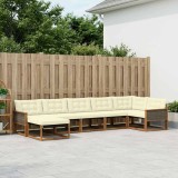 Cumpara ieftin Set de canapele de exterior 7 buc. 7-Locuri Natural si Crem