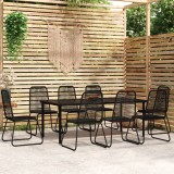 vidaXL Set de mobilier pentru grădină, 9 piese, negru 3099094