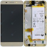 Huawei Honor 4X (CherryPlus-L11) Capac frontal al modulului de afișare + LCD + digitizer + baterie aurie 02350HKW