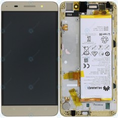 Huawei Honor 4X (CherryPlus-L11) Capac frontal al modulului de afișare + LCD + digitizer + baterie aurie 02350HKW
