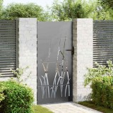 Poartă de grădină, Poartă de grădină 85x150 cm Oțel Corten Design Iarbă