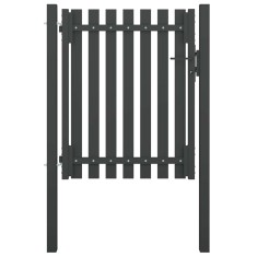 Poartă de gard grădină, antracit, 1 x 1,5 m, oțel