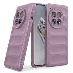 Husa pentru oneplus 12, antisoc, margini cu striatii, design minimalist, purple foto