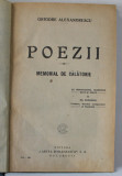 POEZII / MEMORIAL DE CALATORIE de GRIGORE ALEXANDRESCU cu introducere de GH. ADAMESCU , 1925