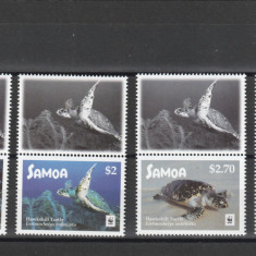 Samoa 2016-Fauna,WWF,Reptile,Testoase,serie 4 valori cu vignete.MNH,Mi.1348-51