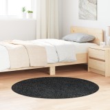 Covor pufos vidaXL cu spate din latex Gri &icirc;nchis &oslash;120 cm