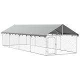 Padoc pentru caini de exterior, cu acoperis, 600x200x150 cm