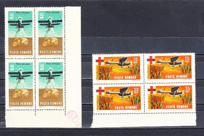 M1 TX7 18 - 1968 - Aviatie si aviasan - perechi de cate patru timbre foto