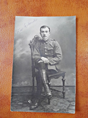 Fotografie tip Carte Postala, militar 1923, circulata foto