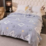 Patura pufoasa cocolino 200x230cm,gri,forme geometrice-F078