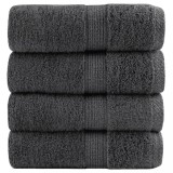 vidaXL Prosoape m&acirc;ini premium SOLUND 4 buc antracit 30x30cm 600gsm